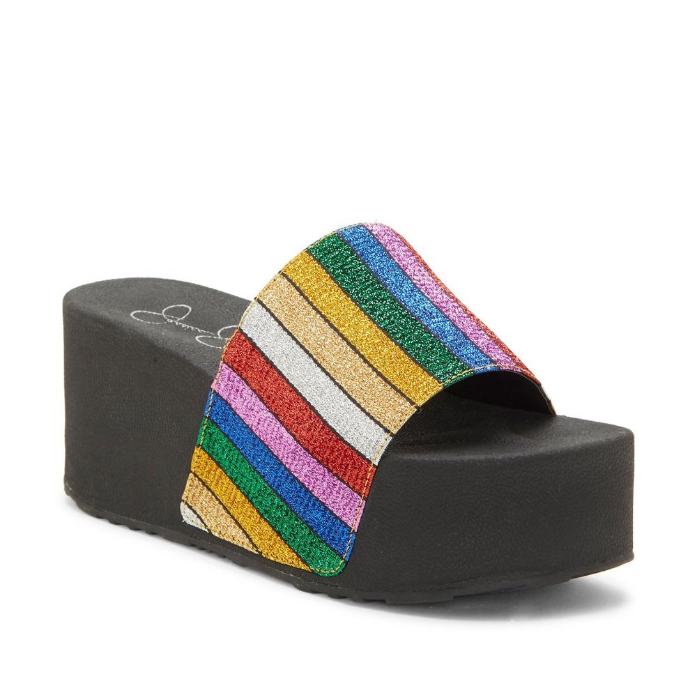 Jessica Simpson Faille Slide Sandals Rainbow Multi
